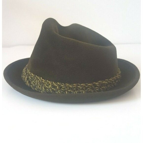 Vintage Lee Ambassador Lee Fur Felt Hat Beaver Finish Dark Green Size 7 - Picture 1 of 12